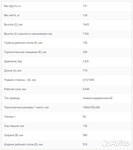 Пресс пневмо гидравлический 30т