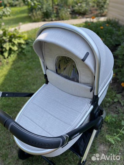 Новая коляска luxmom 750 3в1 бежевая