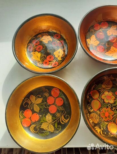 Миски деревянные роспись Кжель