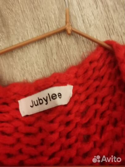 Красный вязаный кардиган, мохер, новый, р 52-56