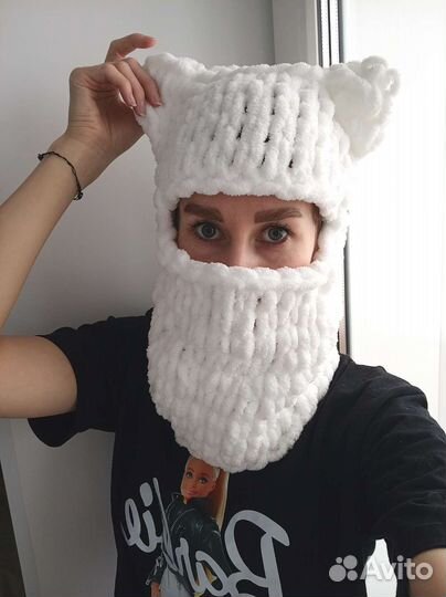 Шапка балаклава с ушками