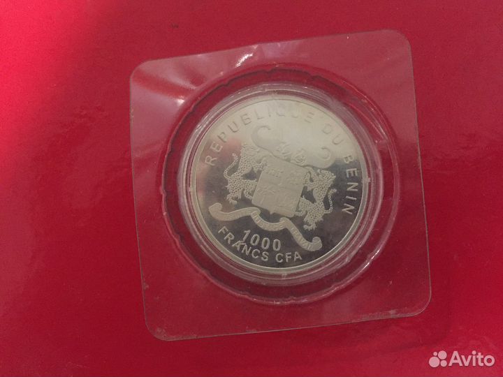 Коллекционная монета серебро 1000 Francs CFA