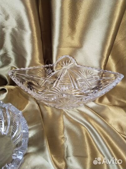 Хрустальная ваза (ладья) Винтаж