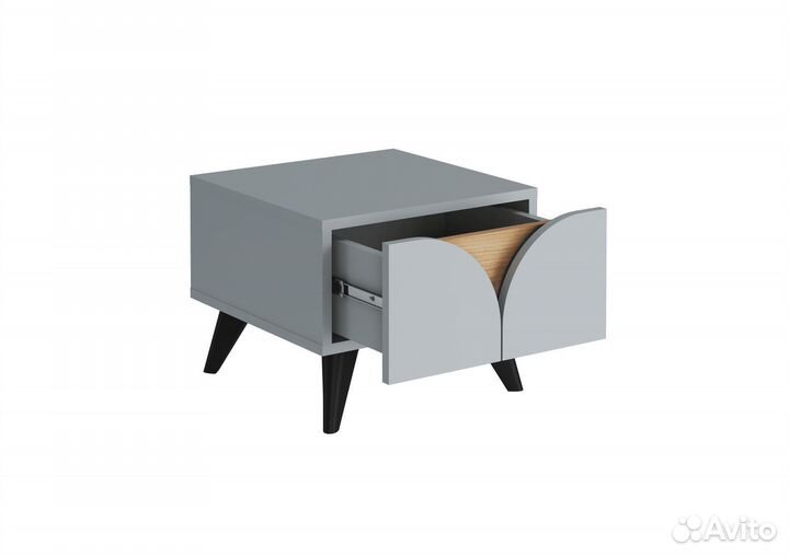 Монро Тумба прикроватная Шиншилла Серая Дуб Крафт