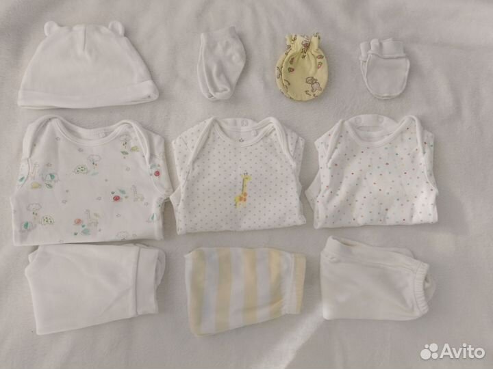 Вещи пакетом для новорожденного Next +комбез