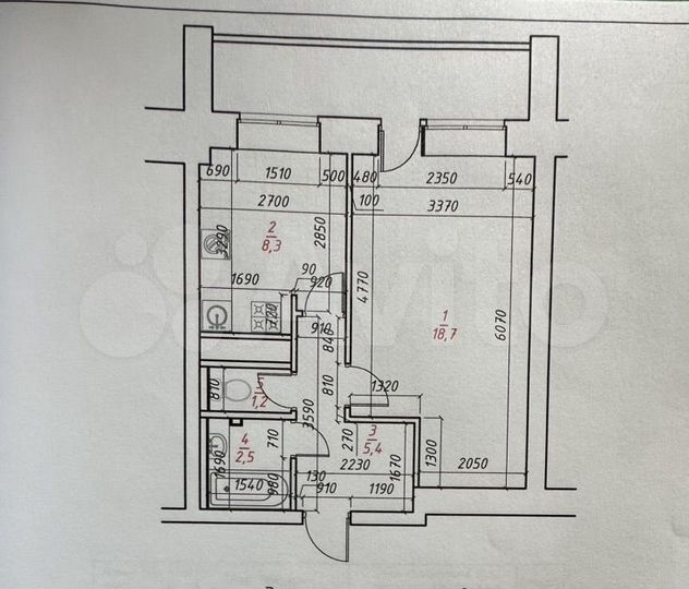 1-к. квартира, 42,1 м², 1/14 эт.
