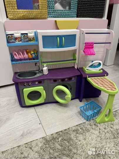 Игровой набор для куклы Барби кухня прачечная