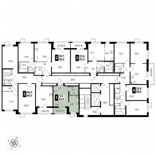 Квартира-студия, 24,9 м², 14/24 эт.