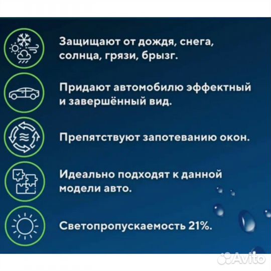 Дефлекторы клеющиеся Ford Tranzit с 2014г