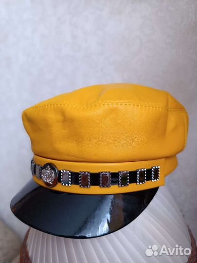 Фуражка из натуральной кожи