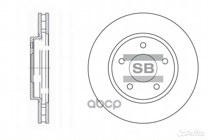 Торм.диск пер.вент.276x26 5 отв. SD4315 Sangs