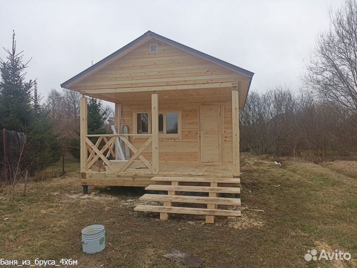 Баня из бруса 6x4м Ясень шимо светлый