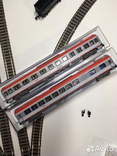 Железная дорога 9 мм N 1/ 160 вагоны