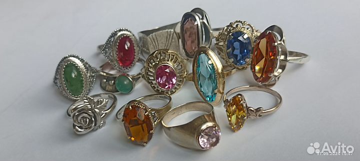 Серебряные кольца СССР 875, 916 и 925 пробы