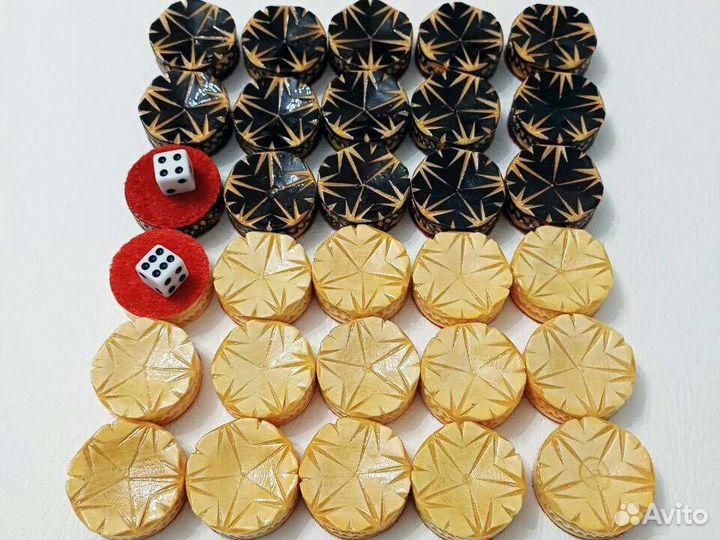 Фишки для нарды 2,9 см ручной работы, дерево