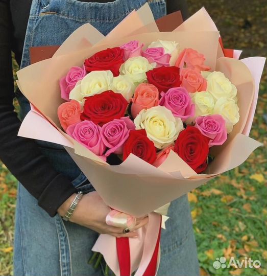 Букет из 17 красных розы Цветы розы