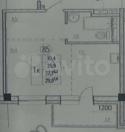 1-к. квартира, 29,8 м², 7/9 эт.