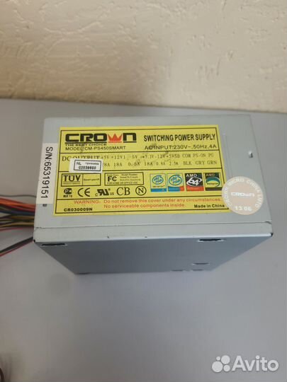 Блок питания crown micro CM-PS450 SMART 450W