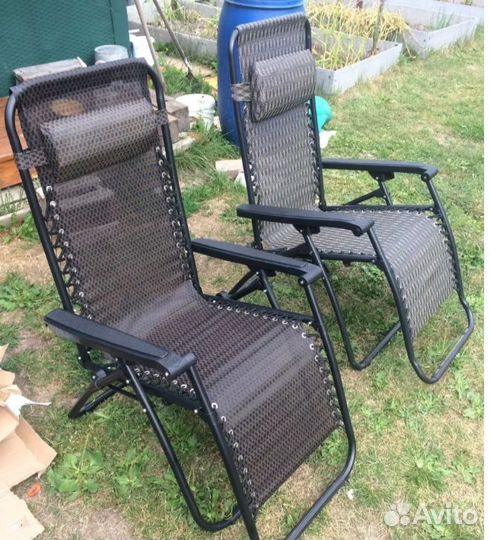 2 кресла-шезлонга туристических устойчивые