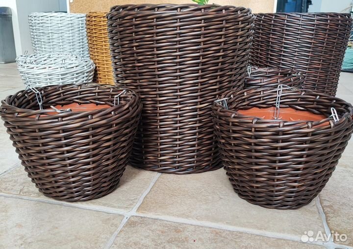 Кашпо из искусственного ротанга 20 л