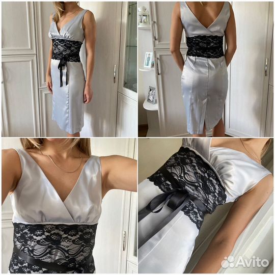 Вечернее атласное платье