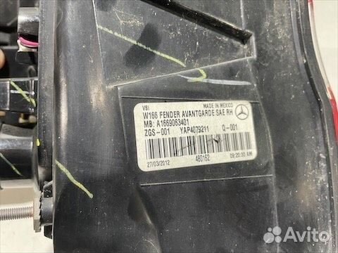 Фонарь задний правый Мерседес w166 ML Америка