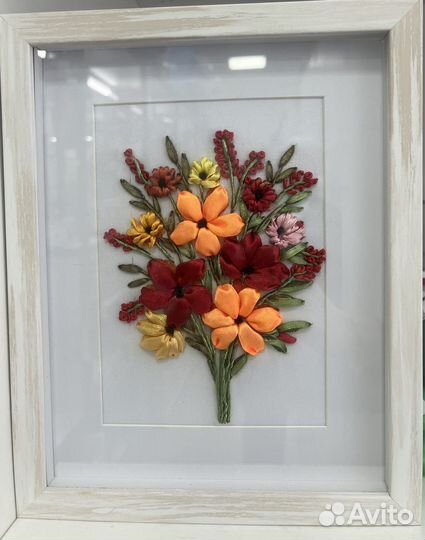 Картины вышитые лентами