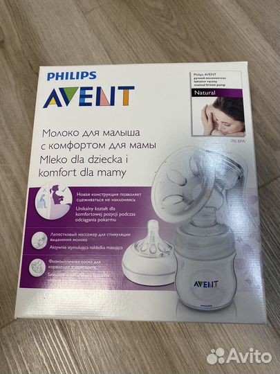 Молокоотсос avent ручной + соски avent 6-18