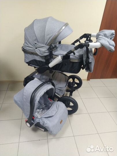Новая коляска Luxmom 555 3в1,2в1(серый) обновлён