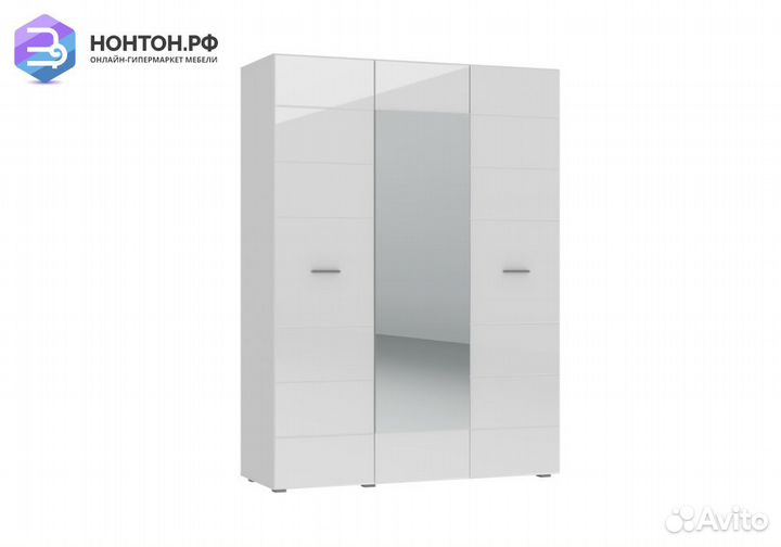 Шкаф Gloss 3-дверный белый глянец / белый бриллиан