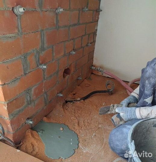 Усиление фундамента,прокачка пустот (стены,полы)