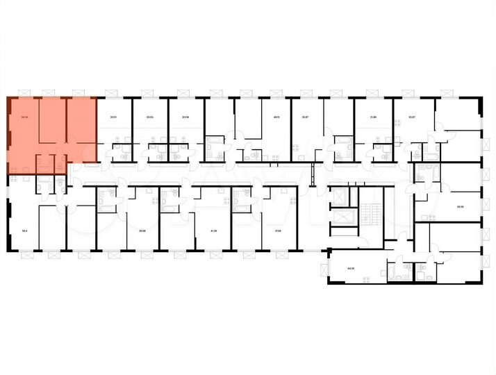 2-к. квартира, 56,4 м², 2/9 эт.