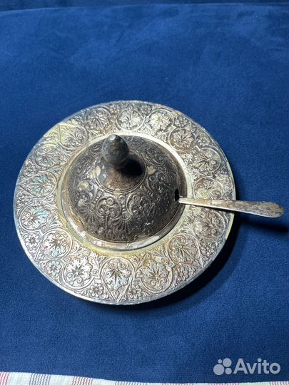 Мельхиоровая икорница