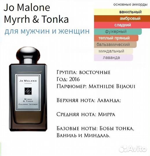 JO malon Myrrh & Tonka, духи выс. конц. 5 мл