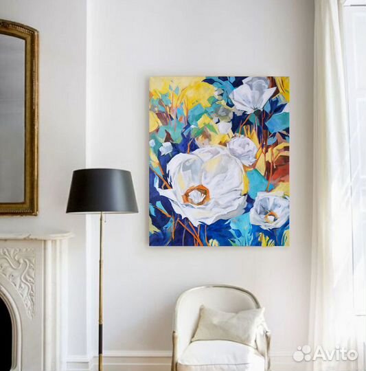 Белые цветы (Картина в наличии)