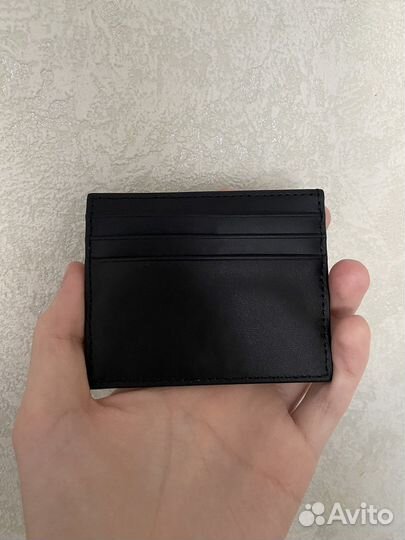 Картхолдер Tinkoff Premium чёрный из натур. кожи