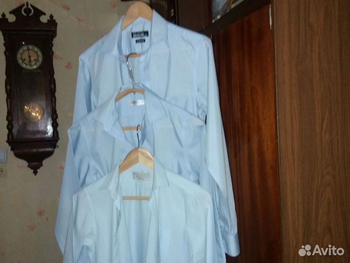 Рубашки голубые