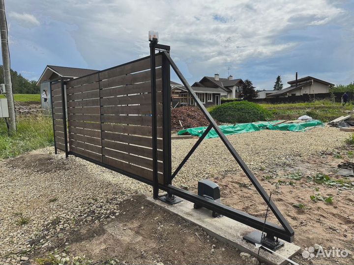 Откатные ворота с установкой