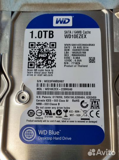 Жесткий диск WD Blue 1 Tb WD10ezex