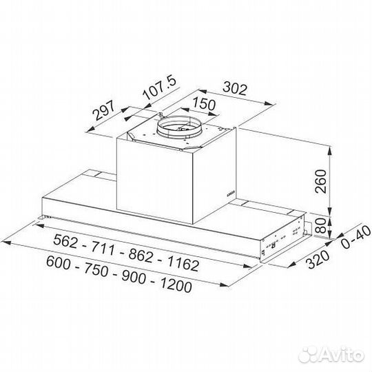 Вытяжка faber IN-nova zero drip lite A90 BK (305.0704.150)