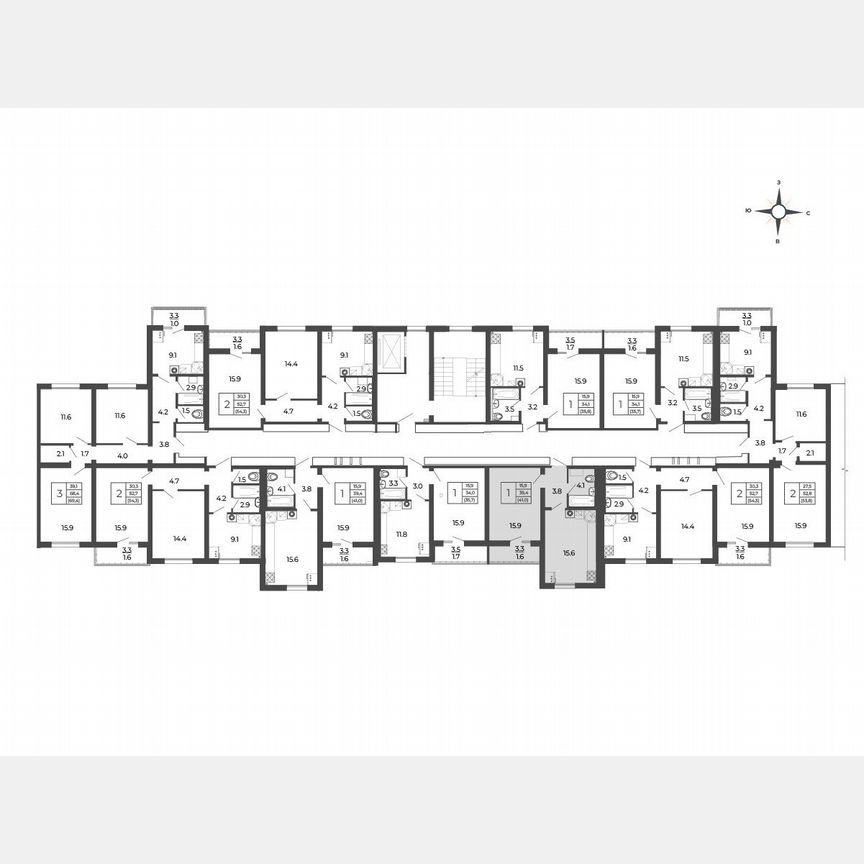 1-к. квартира, 41 м², 4/5 эт.