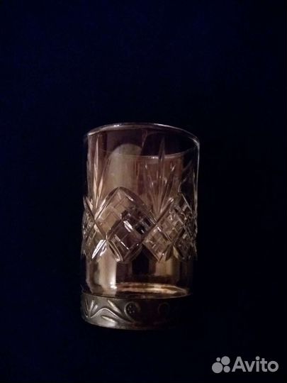 Винтажные хрустальные стопки с мельхиором