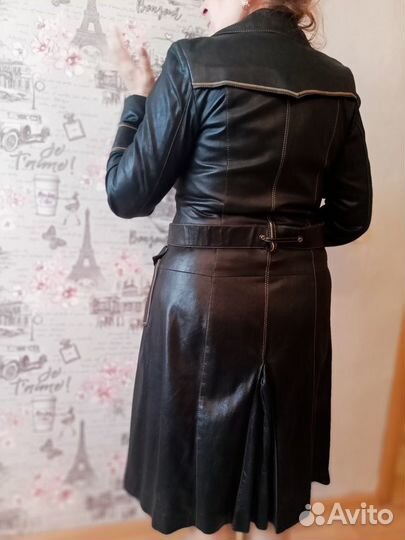 Плащ кожанный