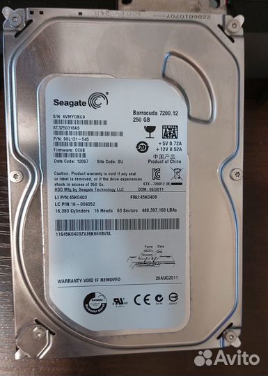 HDD Seagate 250gb жёсткий диск 3.5