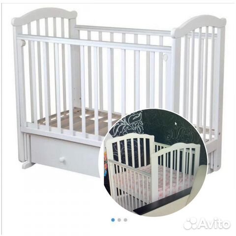 Кроватка Можга с маятником и ящиком+матрасик