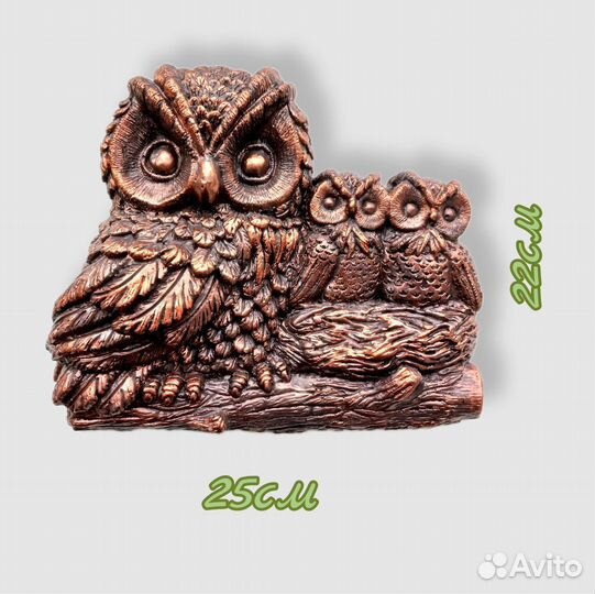 Медные совы. Настенное панно. Авторская работа