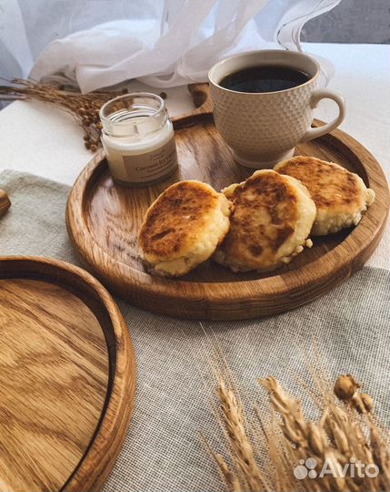 Деревянный поднос -тарелка