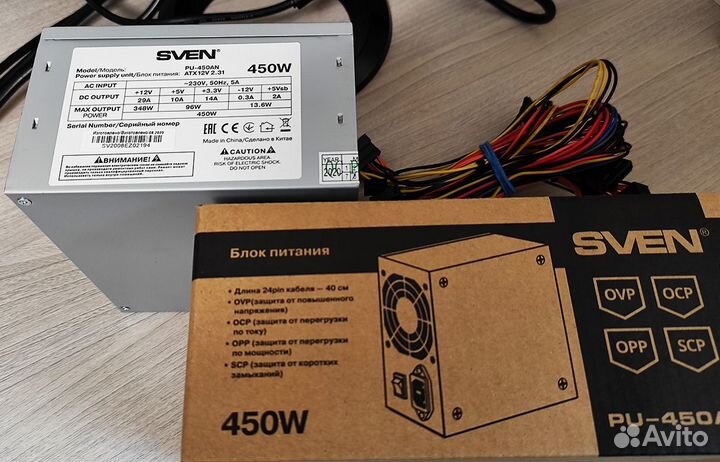 Новый Блок питания 450 Вт Sven PU-450AN