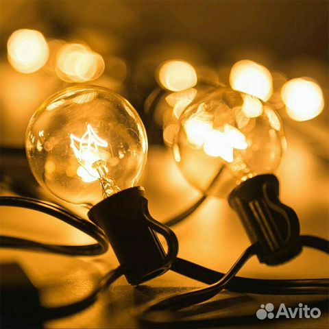 Ретро гирлянда уличная с лампочками накакливания