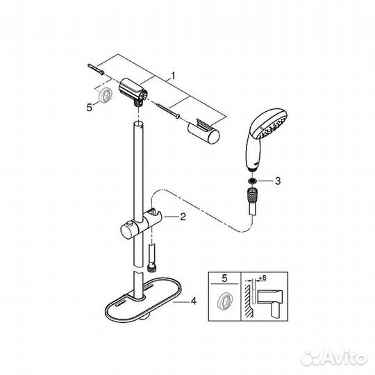 Душевой гарнитур Grohe Tempesta 27926001 Хром